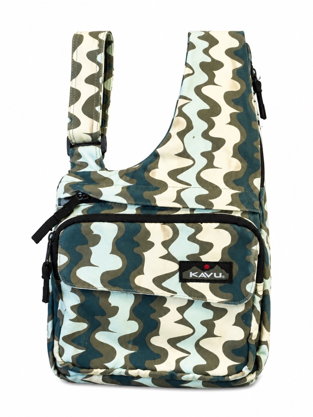 Kavu Crossbody Sling Bag in Olive Green, Teal, Cream